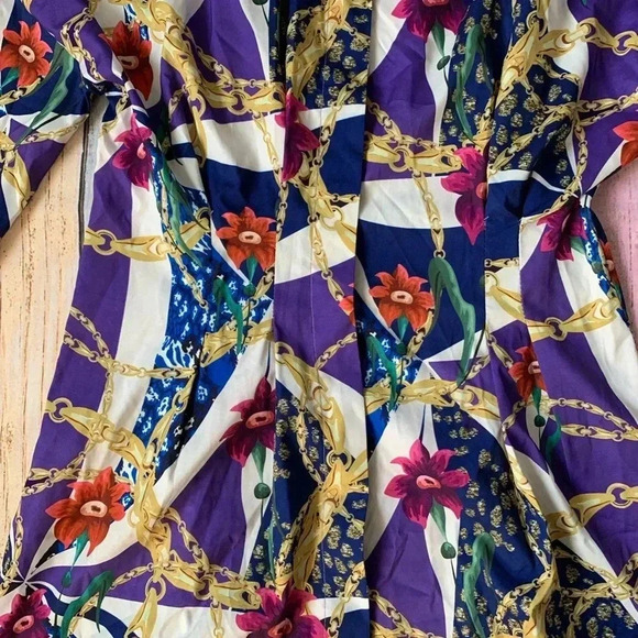 Woman’s halfheart long sleeve collar button down blouse - Picture 4 of 11